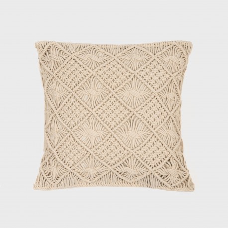 Cuscino quadrato cotone macramé Nador 45x45 - federa + imbottitura