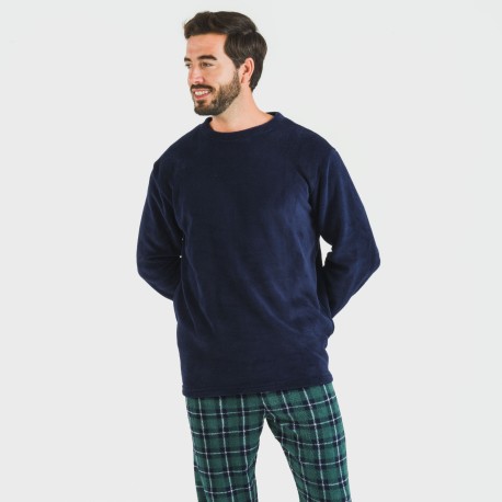 Pigiama pile coral uomo Cuadro Ruz blu navy