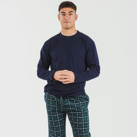 Pigiama uomo flanella Cuadro Ruz blu navy