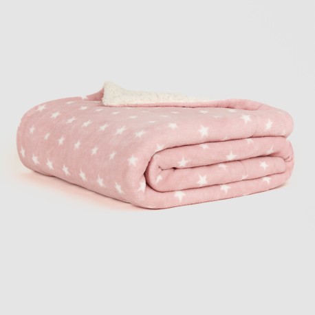 Coperta velluto sherpa Vitalidad rosa