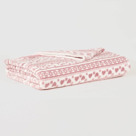 Coperta pile coral Candy malva rosa