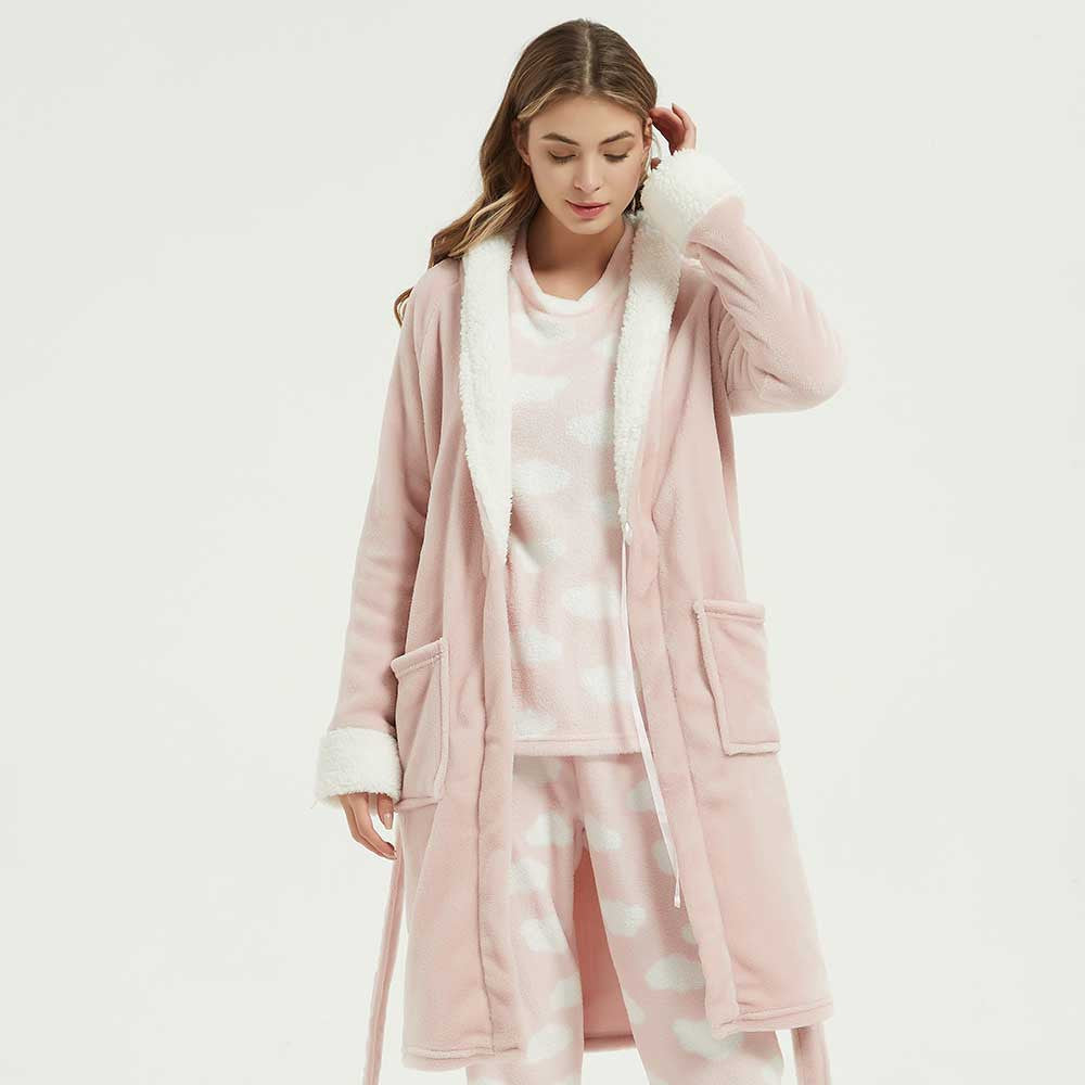 VESTAGLIA IN VELLUTO SHERPA SEMPLICE