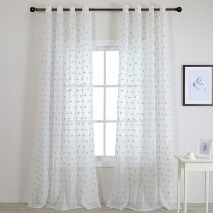 TENDA CON OCCHIELLI E POMPON