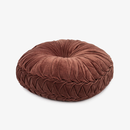 Cuscino in velluto con fiore di cotone