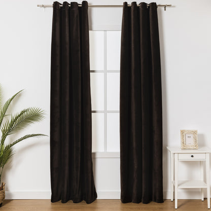 TENDA CON OCCHIELLI IN VELLUTO DI COTONE 140X260CM