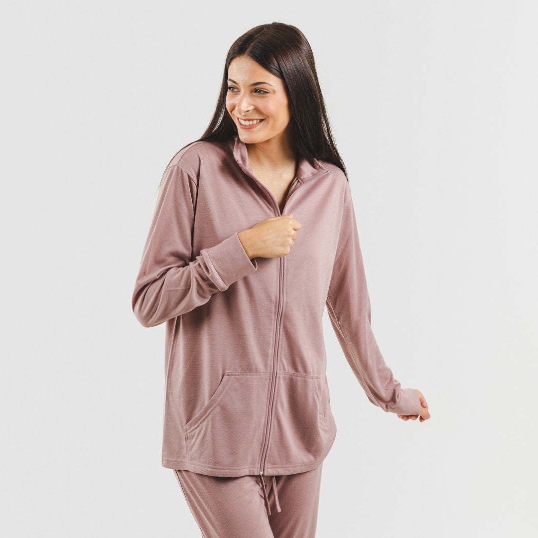 Completo sportivo da donna con giacca e cerniera semplice