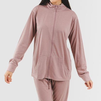 Completo sportivo da donna con giacca e cerniera semplice