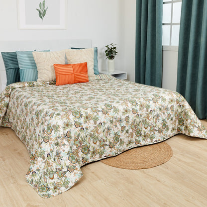 Colcha bouti Estefania verde caceria