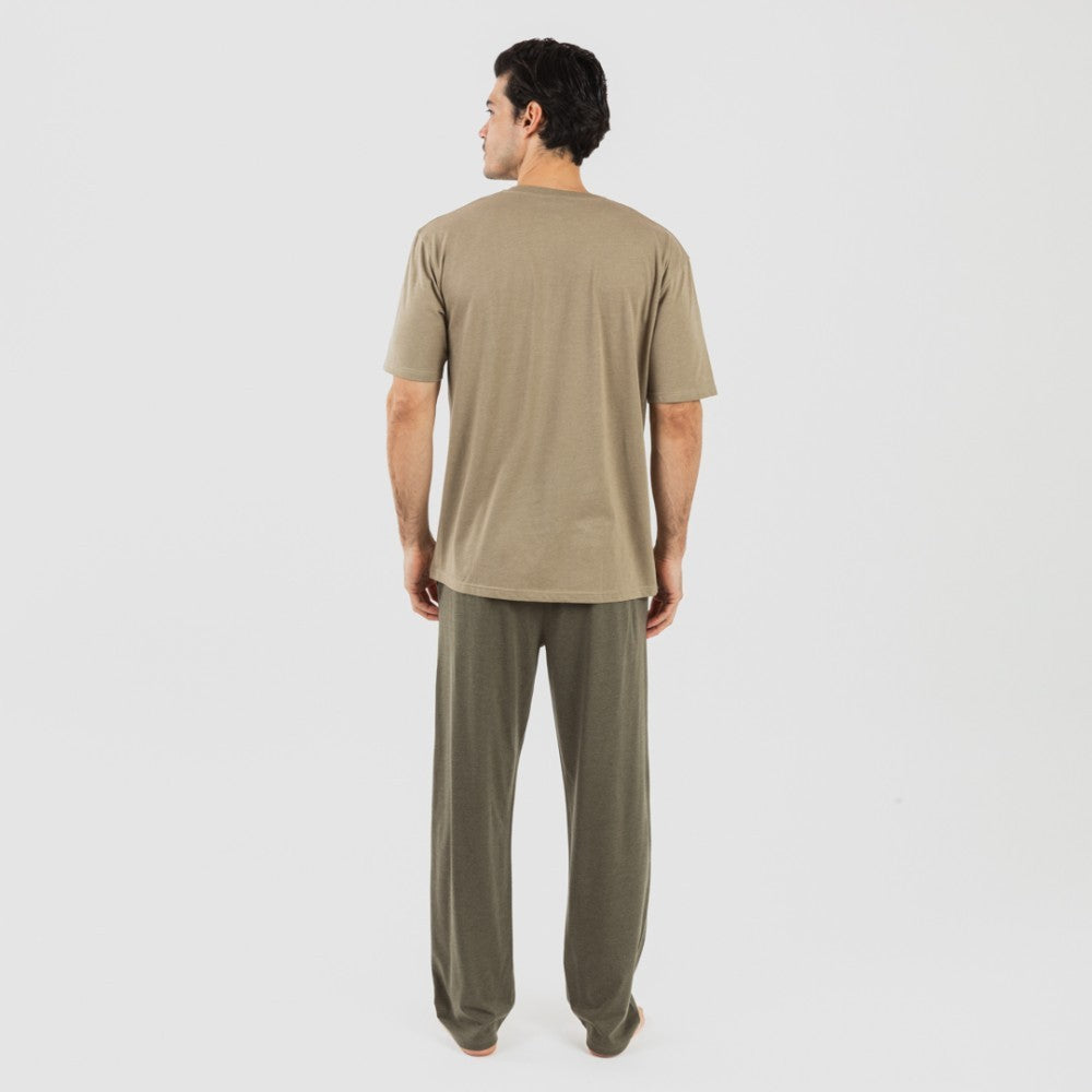 Pigiama lungo/corto da uomo con bottoni semplici