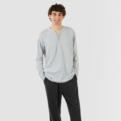 PIGIAMA LUNGO DA UOMO A SEMPLICE CON BOTTONI