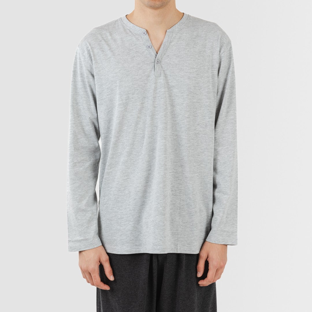 PIGIAMA LUNGO DA UOMO A SEMPLICE CON BOTTONI