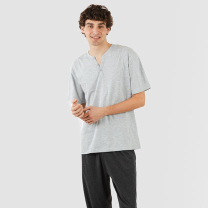 Pigiama lungo/corto da uomo con bottoni semplici