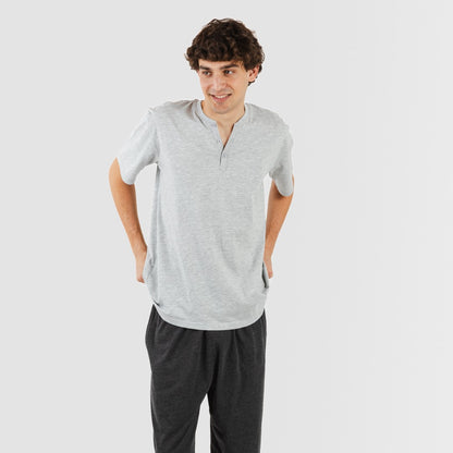 Pigiama lungo/corto da uomo con bottoni semplici