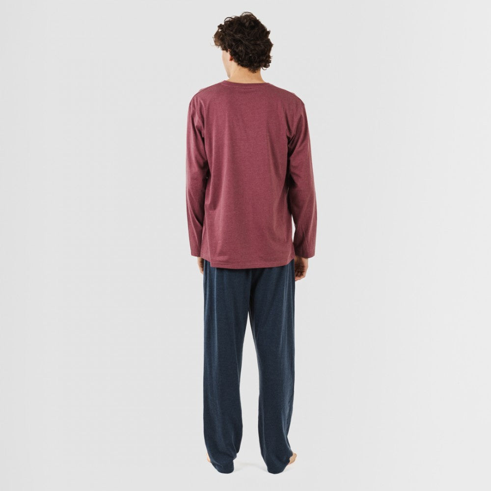 PIGIAMA LUNGO DA UOMO A SEMPLICE CON BOTTONI