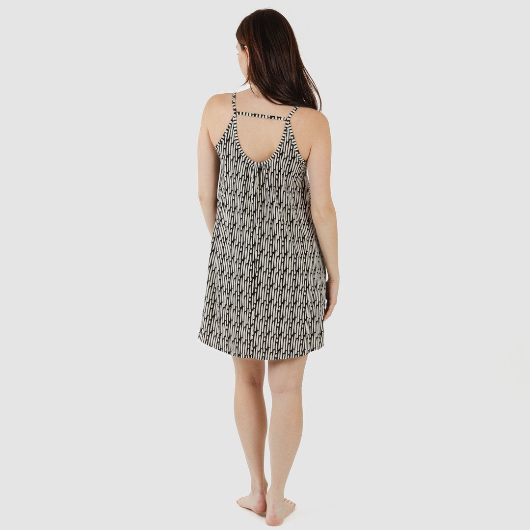 ABITO CORTO IN CREPE MALIBU CON SPALLINE