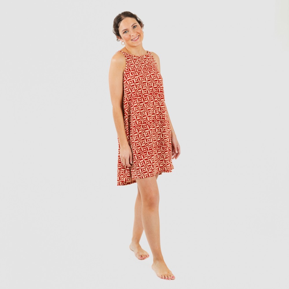 Abito corto con spalline, crêpe corinzio