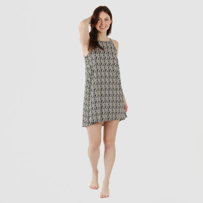 ABITO CORTO IN CREPE MALIBU CON SPALLINE