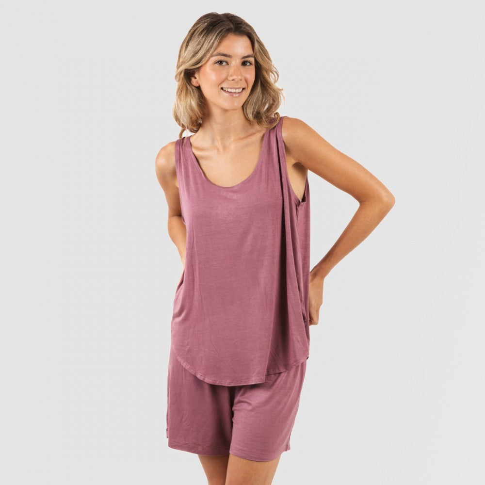 PIGIAMA DA DONNA IN VISCOSA TINTA UNITA CON SPALLINE