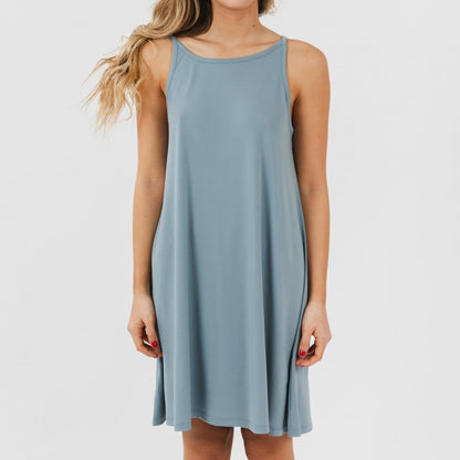 ABITO CORTO CON SPALLINE IN CREPE SEMPLICI