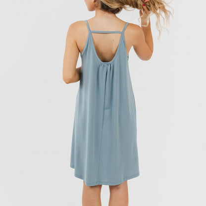 ABITO CORTO CON SPALLINE IN CREPE SEMPLICI