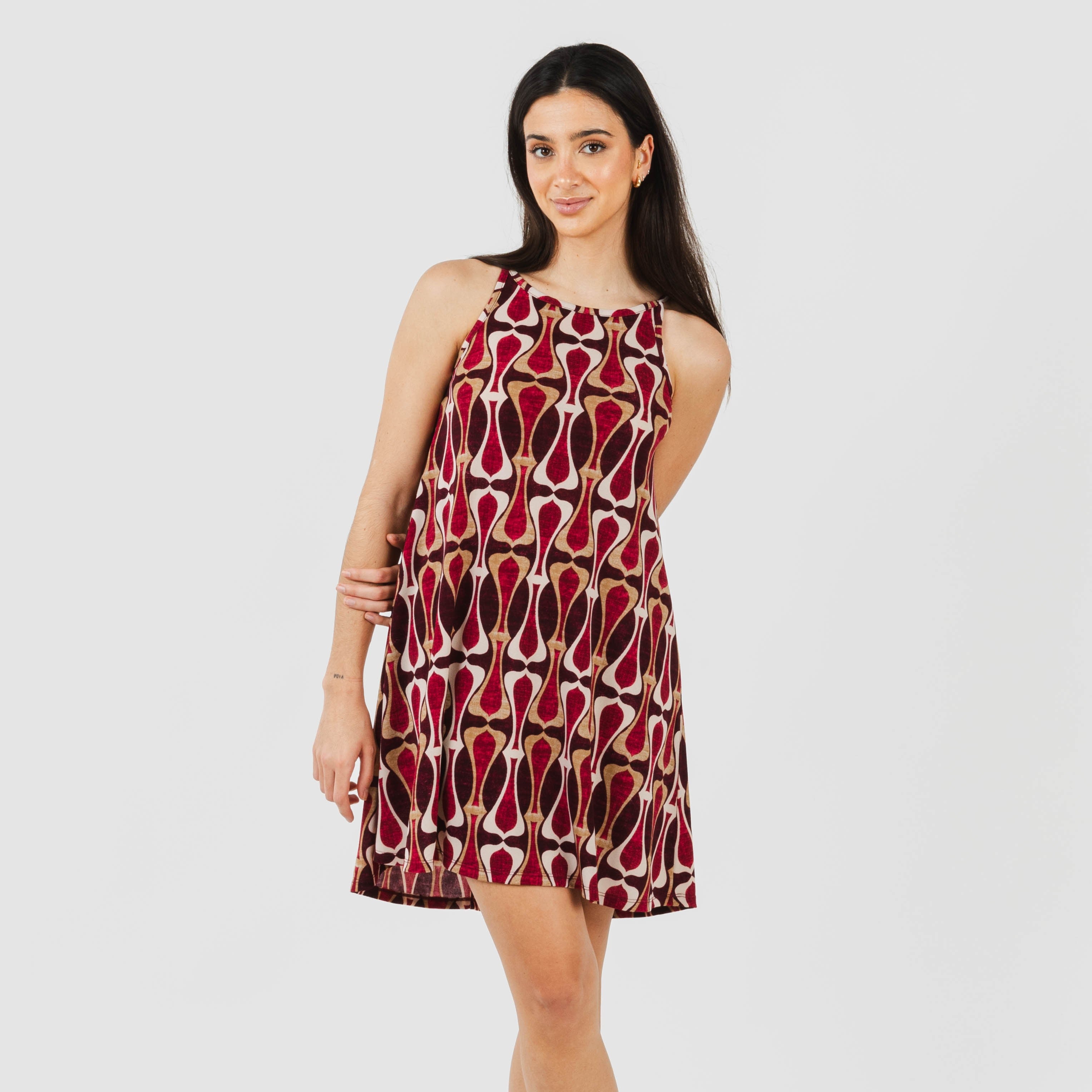 Abito corto con spalline di Castelar Crepe