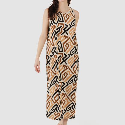 ABITO LUNGO CON SPALLINE IN CREPE DOMEKA TAGLIA UNICA