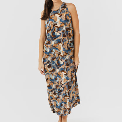 ABITO LUNGO IN CREPE CON SPALLINE ULIENA TAGLIA UNICA