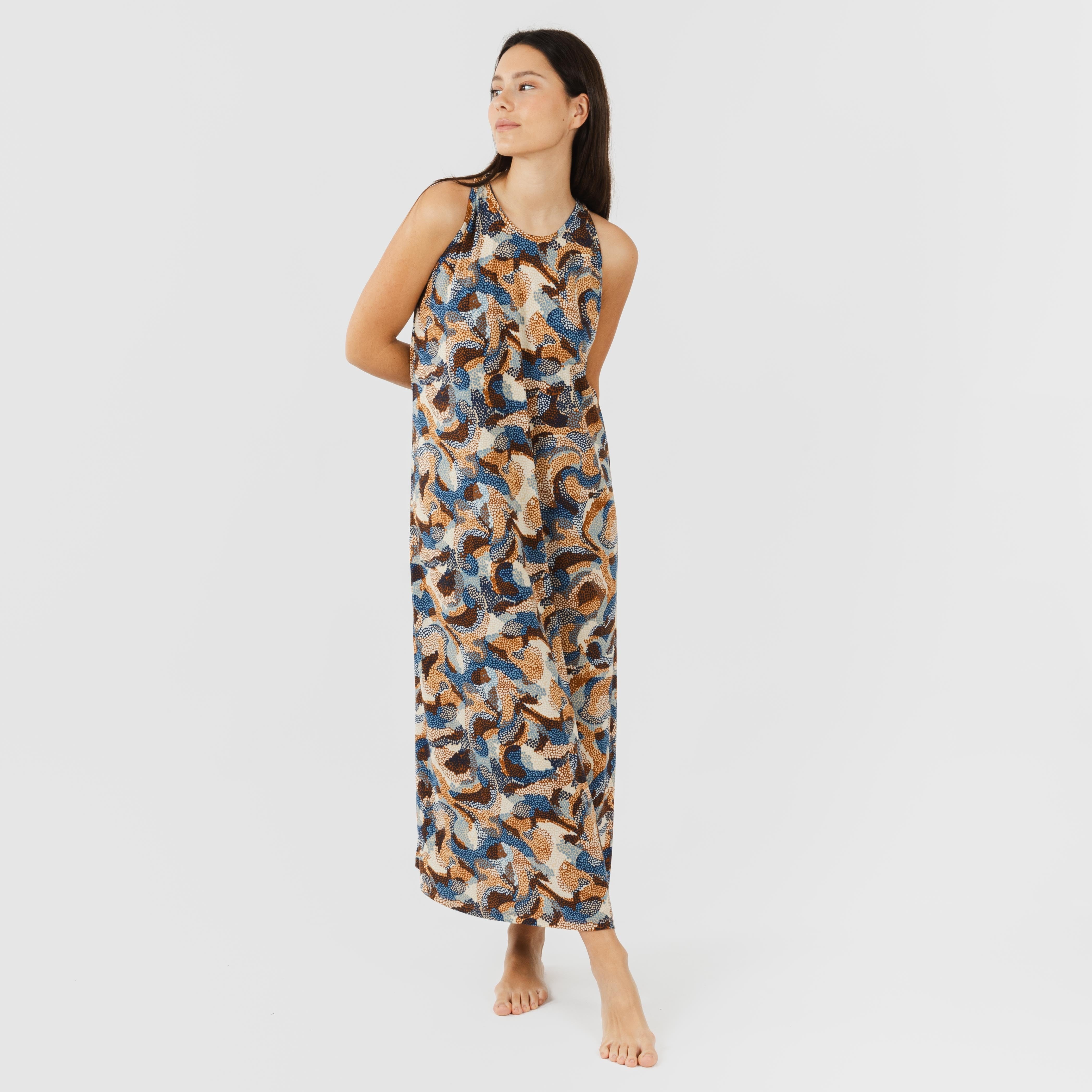 ABITO LUNGO IN CREPE CON SPALLINE ULIENA TAGLIA UNICA