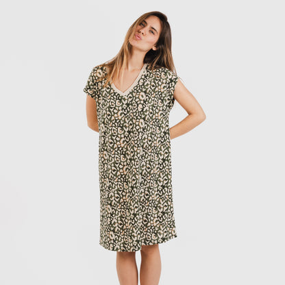 ABITO CORTO FLUO IN CREPE MILINA