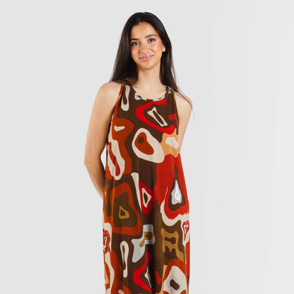 ABITO LUNGO CON SPALLINE IN CREPE EDURNE, TAGLIA UNICA