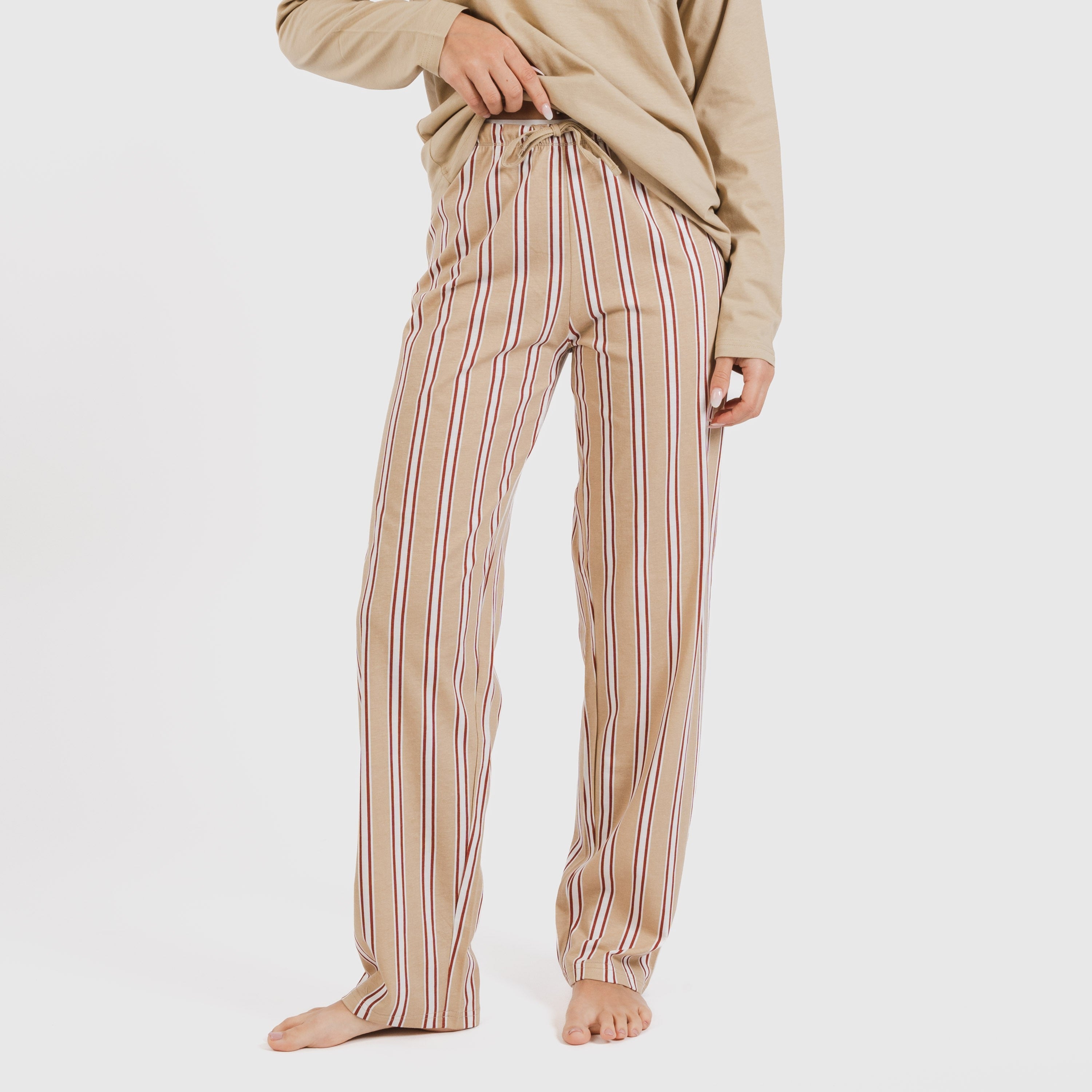 PIGIAMA LUNGO A RIGHE DA DONNA ICO