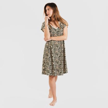 ABITO CORTO FLUO IN CREPE MILINA