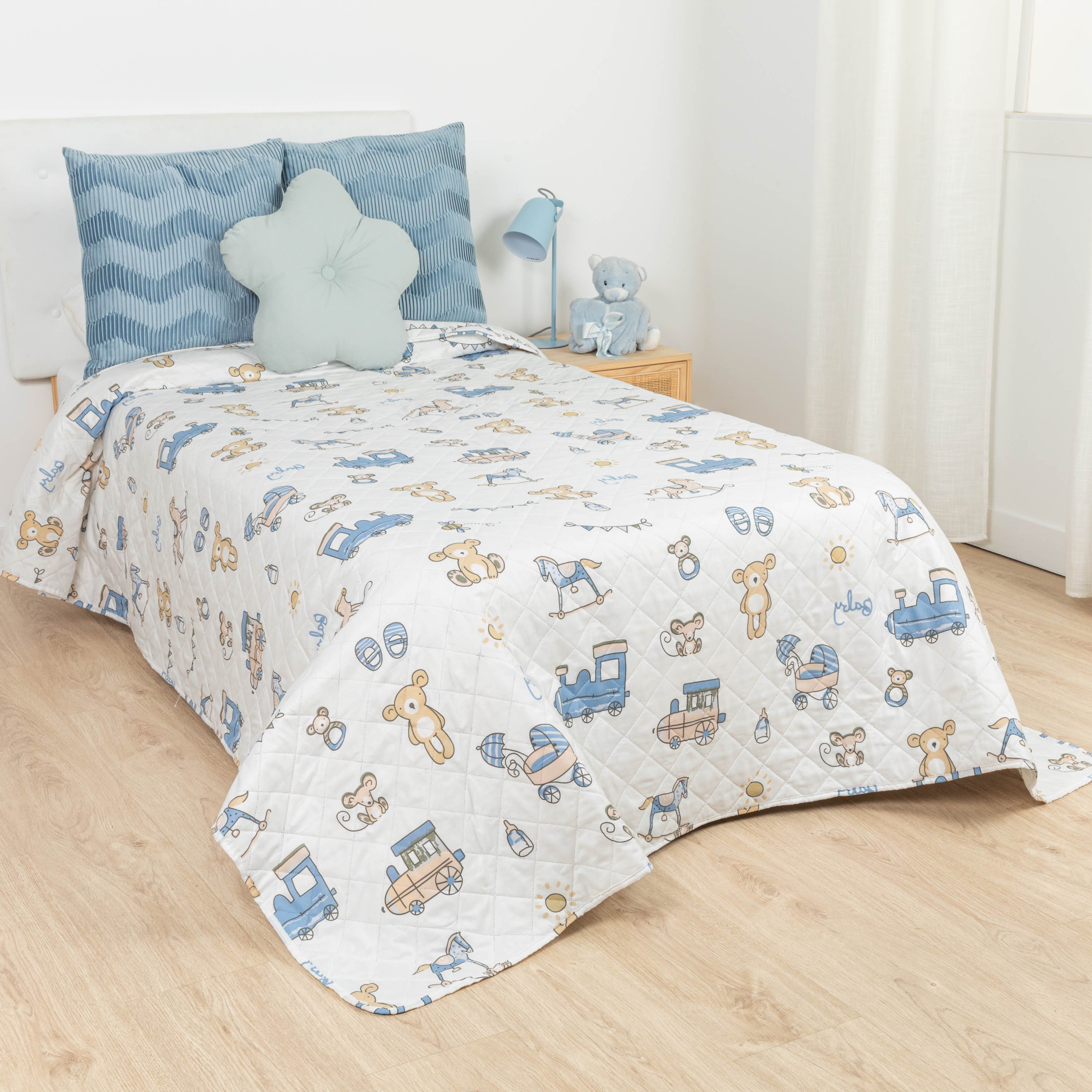 Colcha bouti Nico celeste