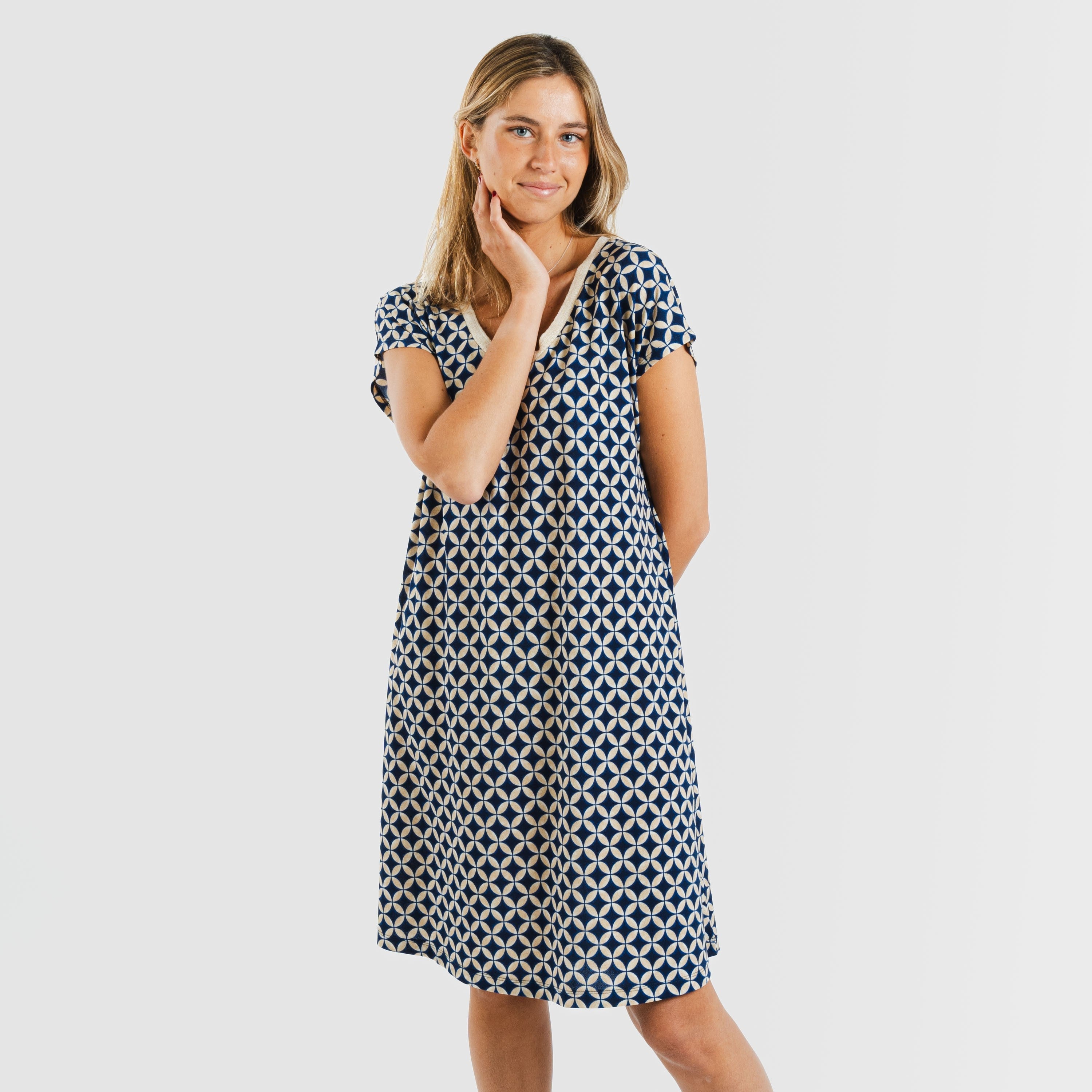 ABITO CORTO IN CREPE OHIO FLUO