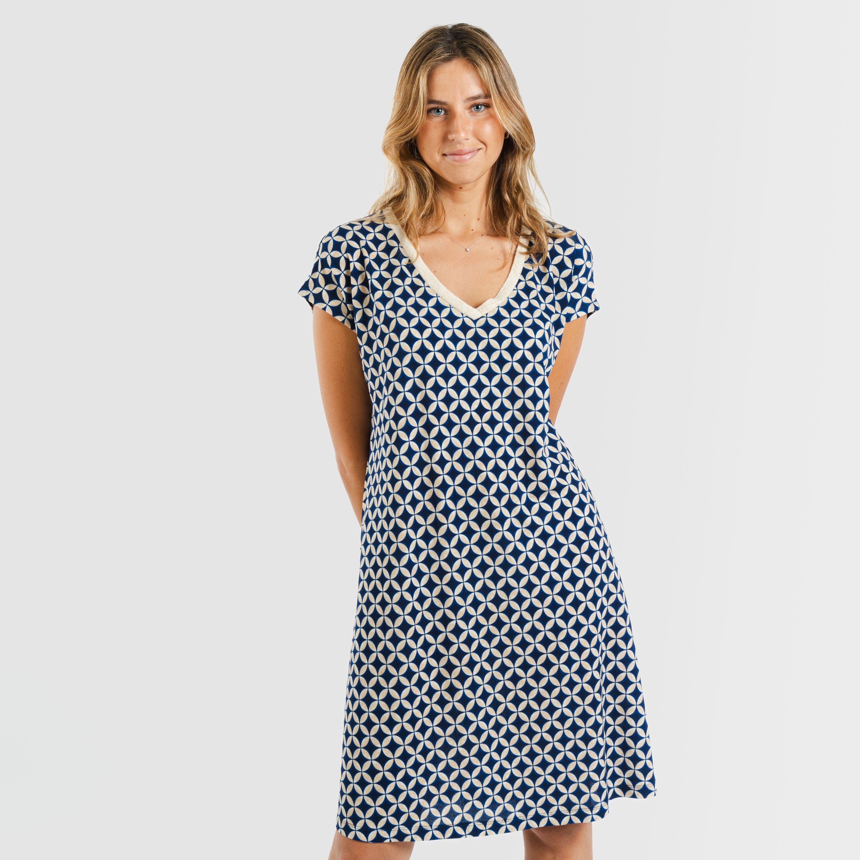 ABITO CORTO IN CREPE OHIO FLUO