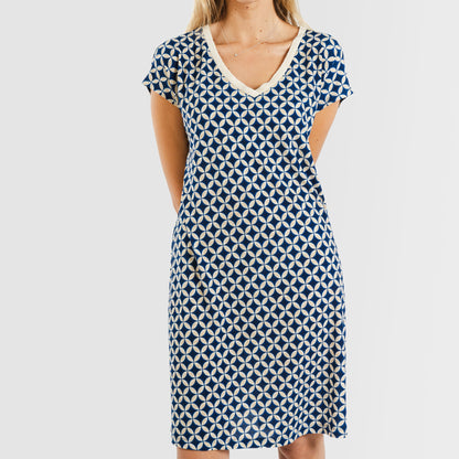 ABITO CORTO IN CREPE OHIO FLUO