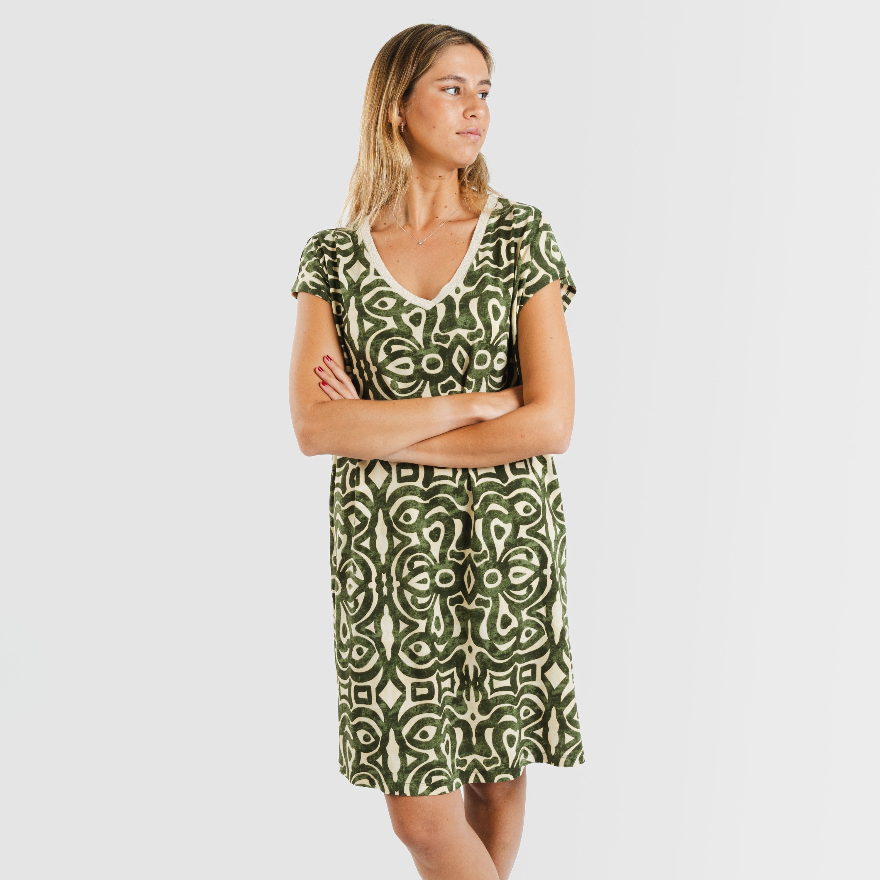 ABITO CORTO FLOWY IN CREPE PREMURA