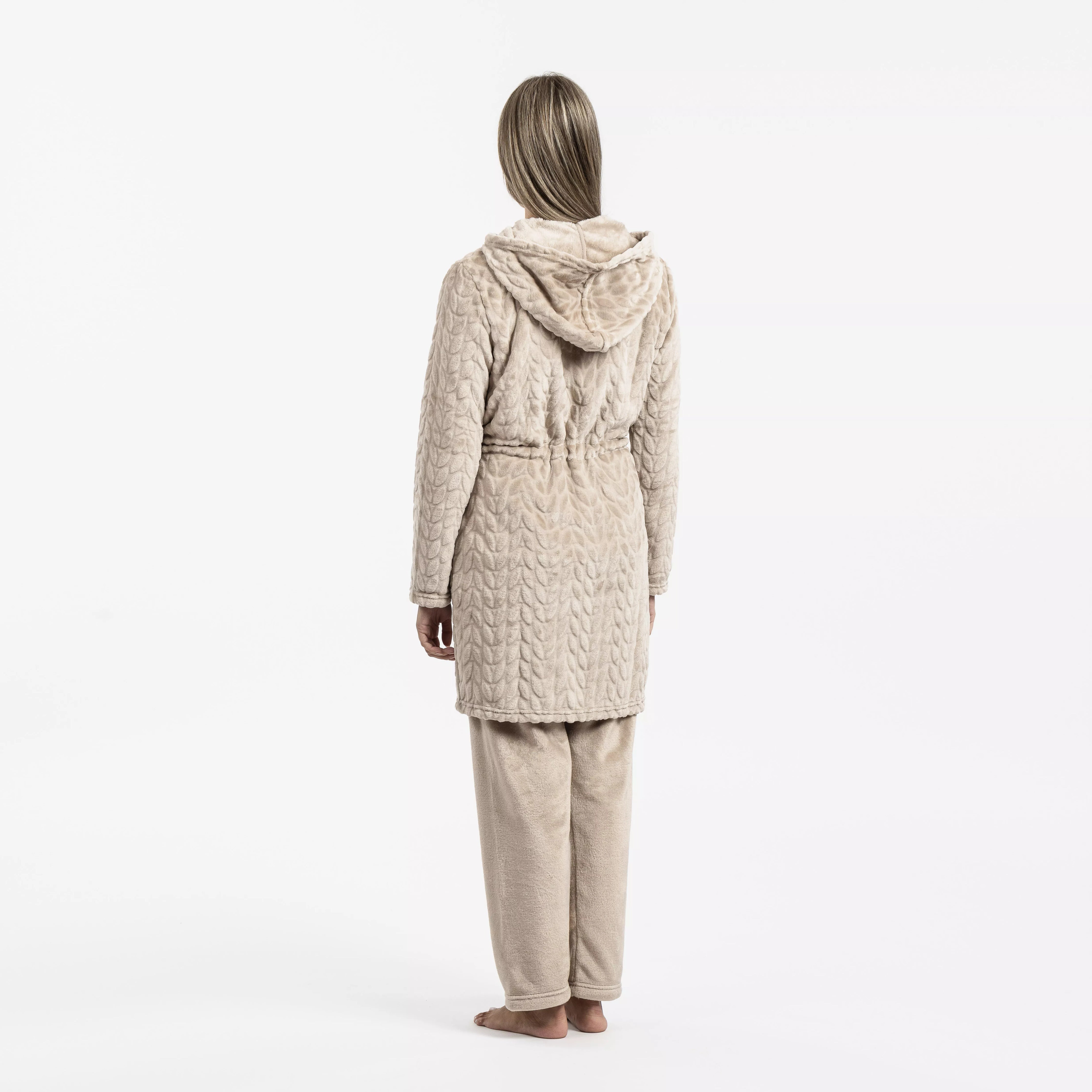 VESTAGLIA IN VELLUTO DEVORE CON CAPPELLO LISA