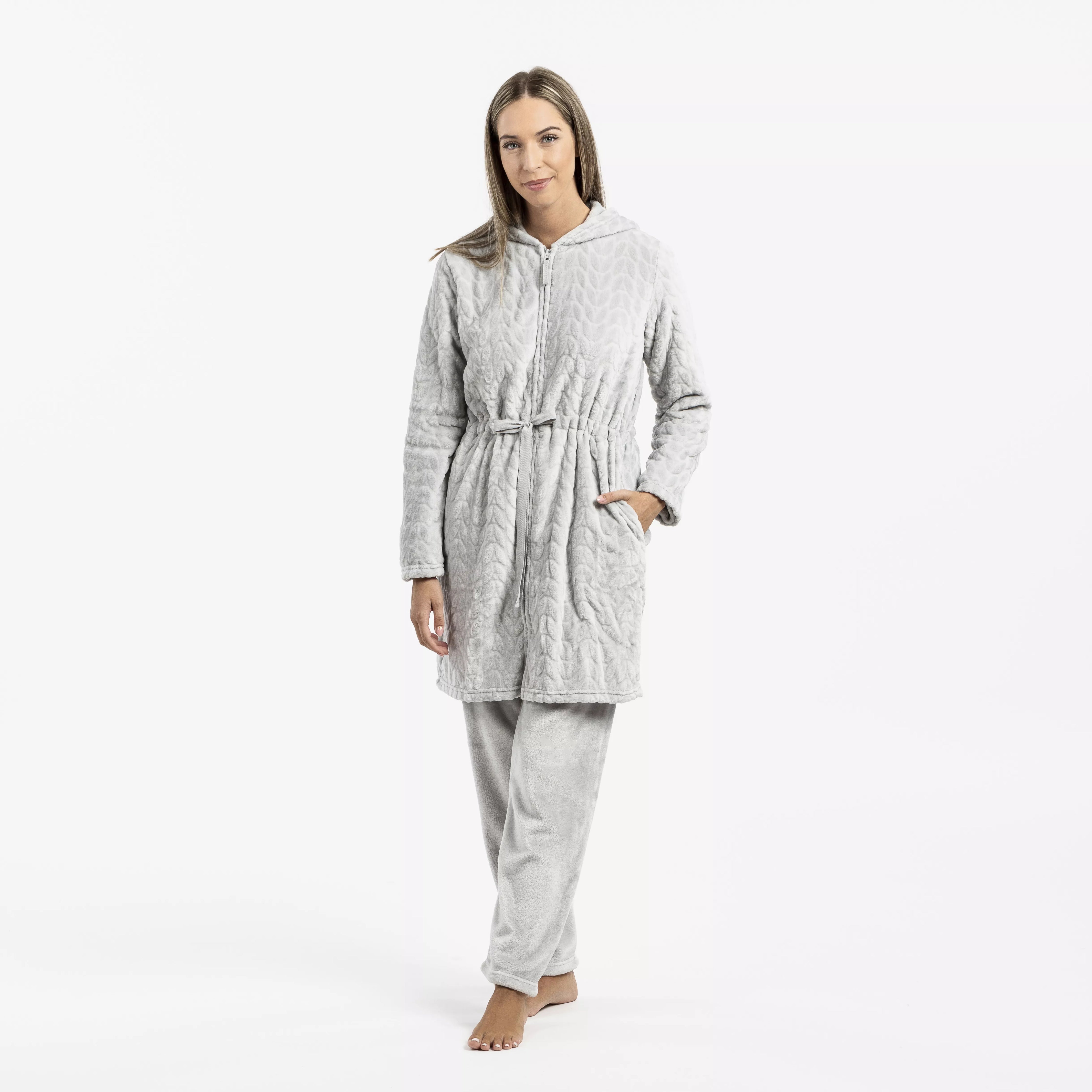 VESTAGLIA IN VELLUTO DEVORE CON CAPPELLO LISA