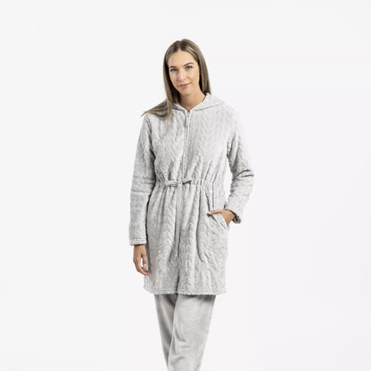 VESTAGLIA IN VELLUTO DEVORE CON CAPPELLO LISA