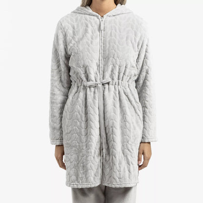 VESTAGLIA IN VELLUTO DEVORE CON CAPPELLO LISA