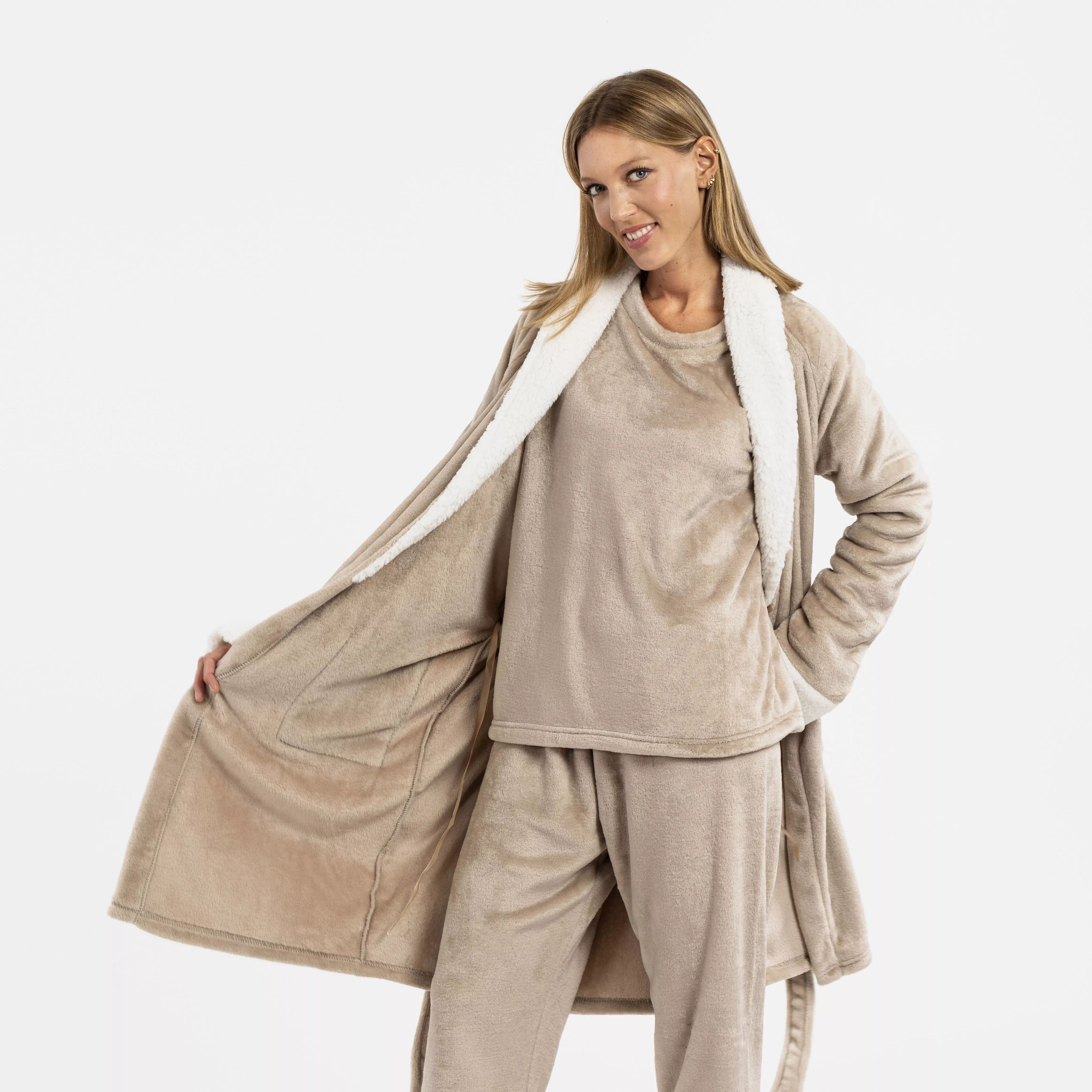 VESTAGLIA IN VELLUTO SHERPA SEMPLICE