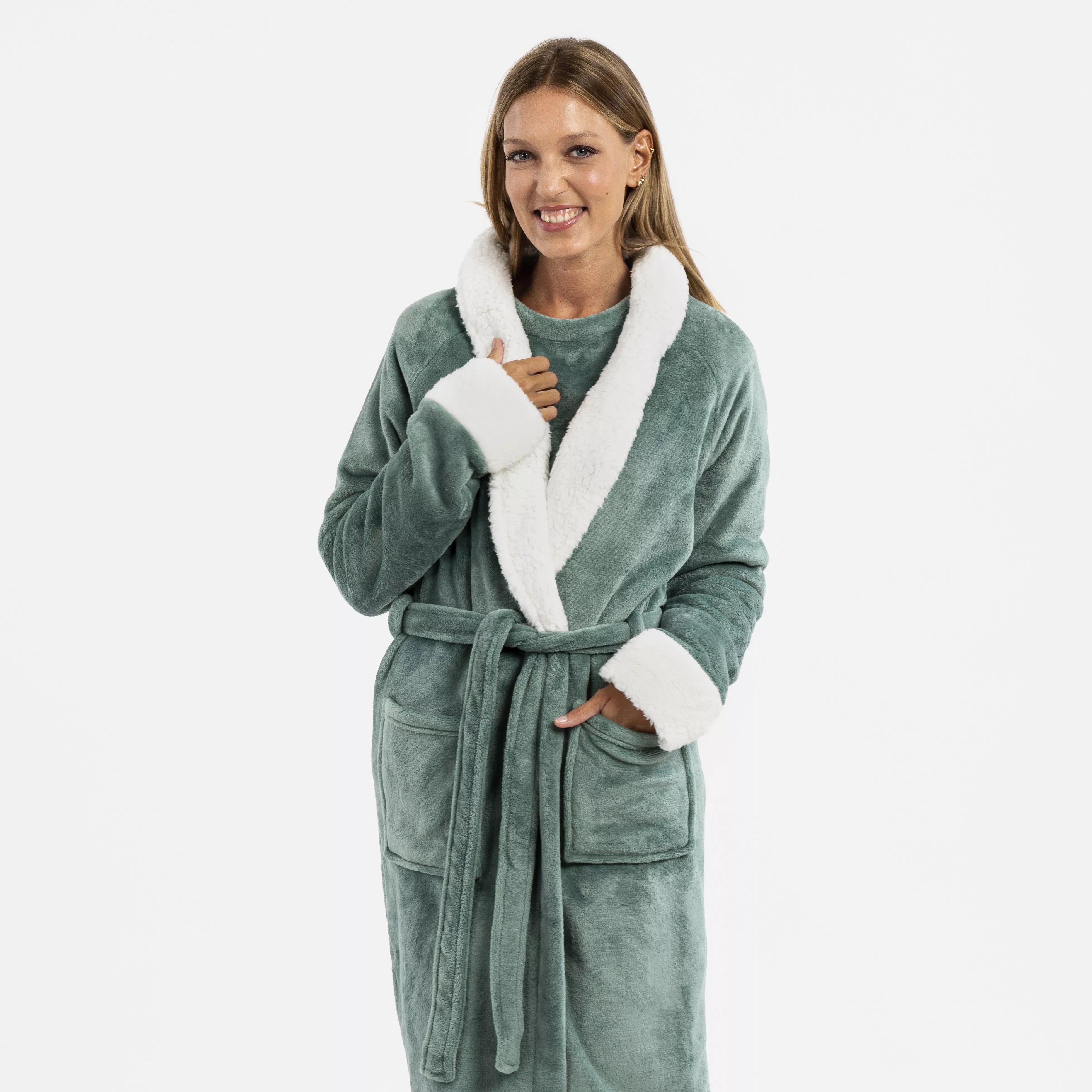 VESTAGLIA IN VELLUTO SHERPA SEMPLICE