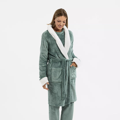 VESTAGLIA IN VELLUTO SHERPA SEMPLICE