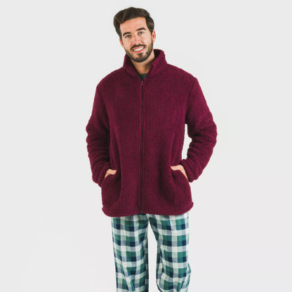 Felpa Sherpa tinta unita da uomo