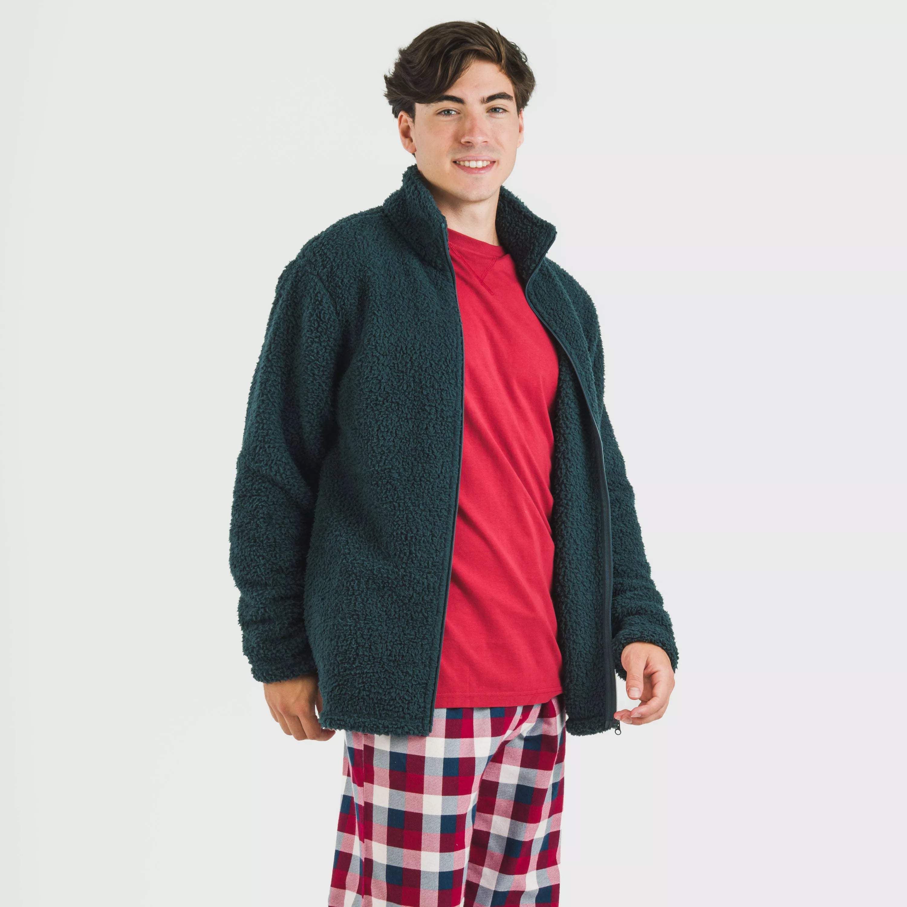 Felpa Sherpa tinta unita da uomo