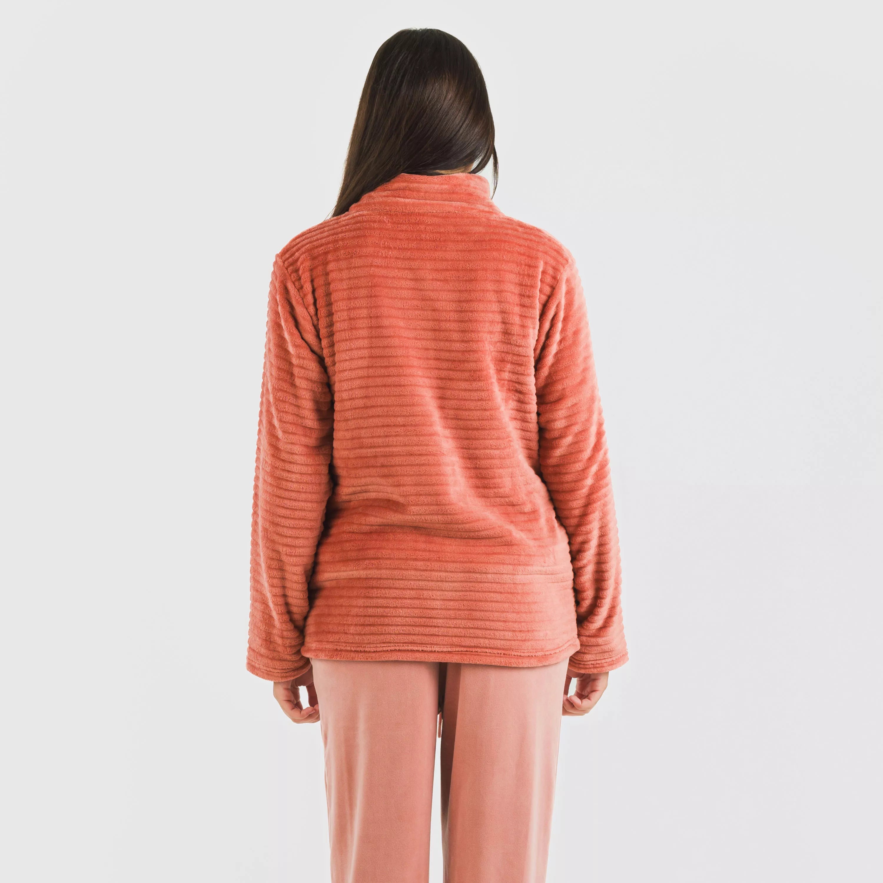 FELPA IN VELLUTO A RIGHE SEMPLICI DA DONNA