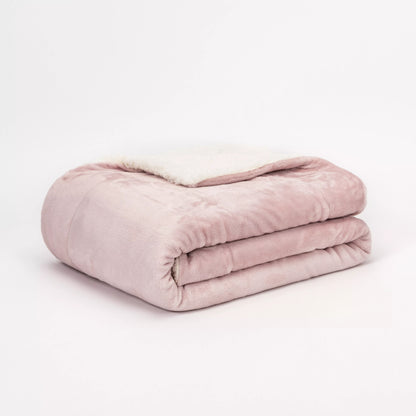 COPERTA SHERPA IN VELLUTO SOLIDO