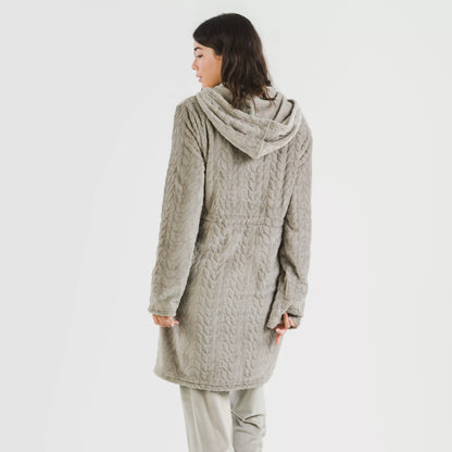 VESTAGLIA IN VELLUTO DEVORE CON CAPPELLO LISA