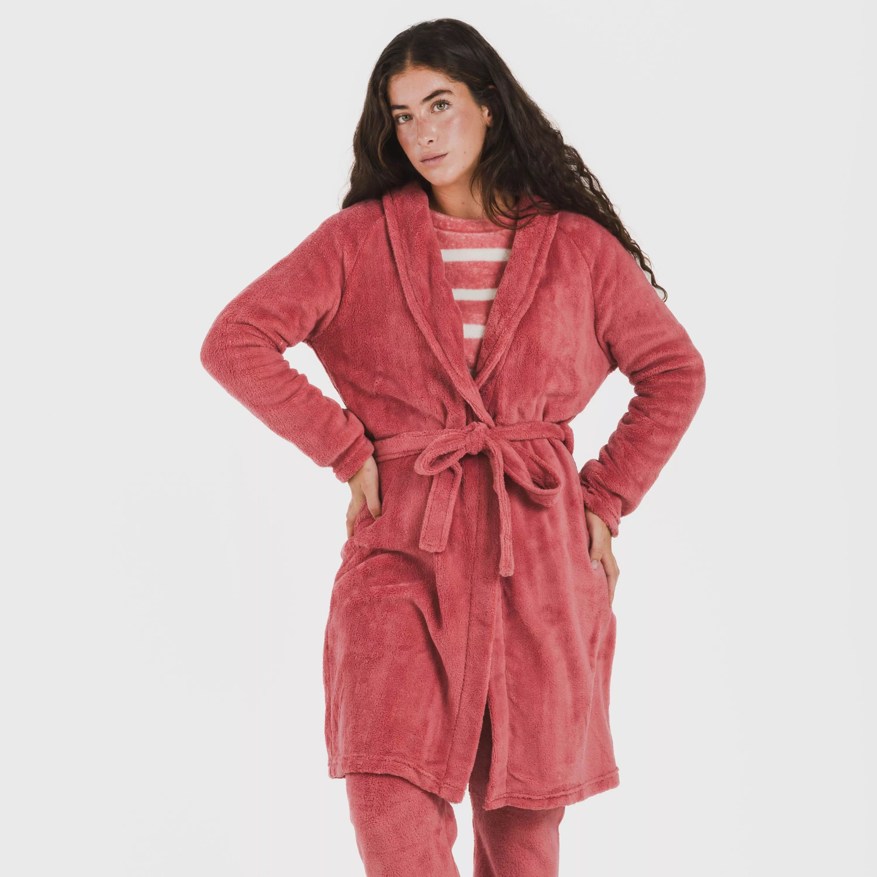 VESTAGLIA CORALLO DA DONNA IN TESSUTO SOLIDO